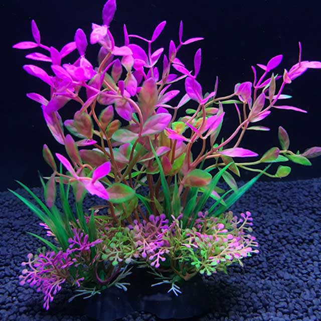 Plante artificielle décorative pour aquarium – Herbe aquatique en plastique de 14 cm, ornement pour aquarium et aquarium.