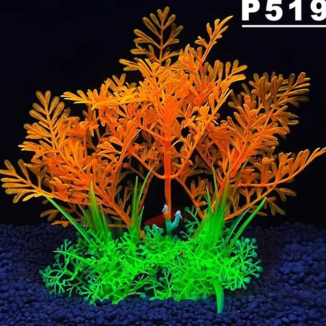 Aquarium Artificial Plant Decoration – 5.5 Inch Plastic Water Grass, Fish Tank Ornament for Aquascaping & Fish Bowl Decor