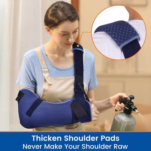 Arm Sling with Waist Strap for Shoulder Injury – Immobilizer Brace Support for Sleeping &amp; Rotator Cuff Surgery – WL0309