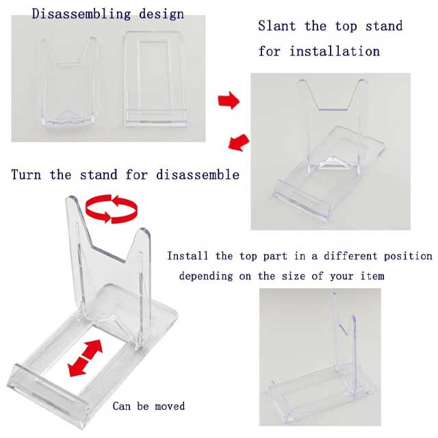 Artliving Two-Part Adjustable Clear Acrylic Display Stand Easel – Set of 6 Versatile Art &amp; Retail Display Solutions