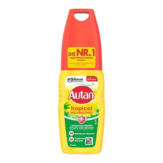 Autan Tropical Mosquito Repellent Pump Spray – 100ml for Body &amp; Face ProtectionThis title includes primary keywords like "Autan Tropical," "Mosquito Repellent," "Pump Spray," as well as details like "100ml" and "Body &amp; Face Protection" to help improve search engine visibility.