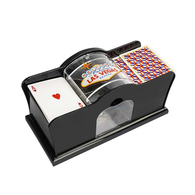 Automatic Card Game Shuffler - Hand Crank Poker Shuffler for 2-6 Pairs, Texas Three Kingdoms Table Game Dealer