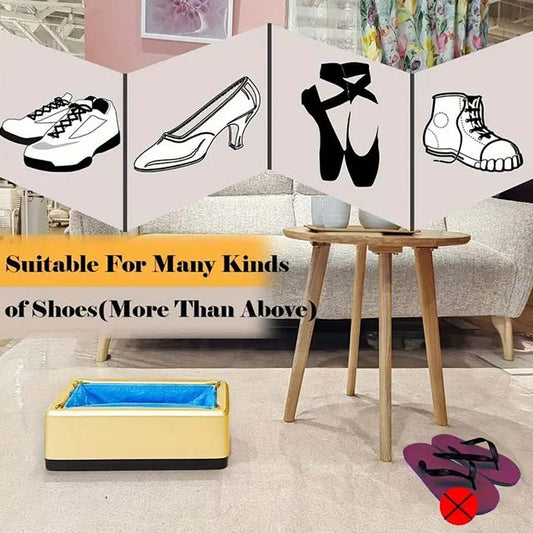 Automatic Shoe Cover Dispenser Set - Includes 100 Waterproof T-Buckle Shoe Covers, Durable and Ideal for Home, Office, Shop, Family Gatherings & Holiday Gifts