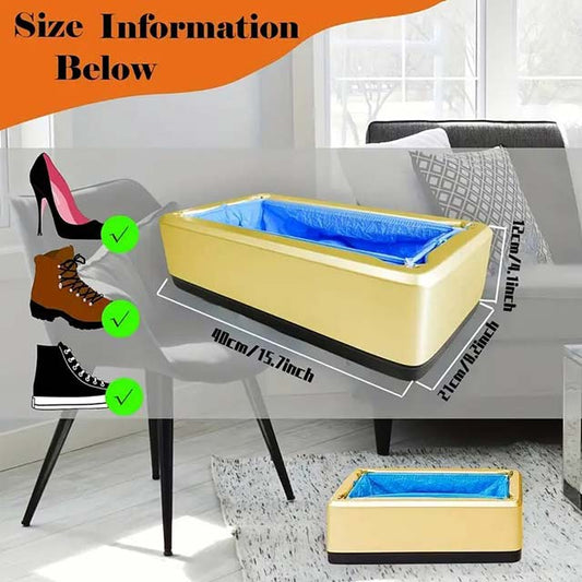 Automatic Shoe Cover Dispenser Set - Includes 100 Waterproof T-Buckle Shoe Covers, Durable and Ideal for Home, Office, Shop, Family Gatherings & Holiday Gifts