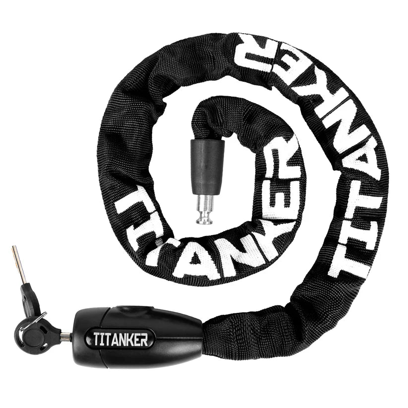 Antivol chaîne de vélo Titanker – Cadenas de sécurité robuste de 8 mm pour vélo, moto et portail (noir)