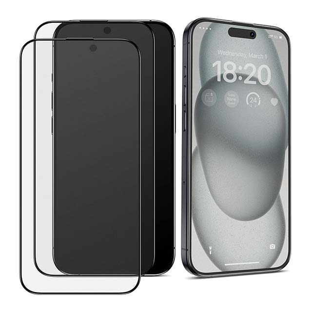 BENKS iPhone 6.7" Matte Screen Protector – 9H Tempered Glass, Anti-Fingerprint &amp; Anti-Glare Full Coverage (2 Pack with Installation Frame)