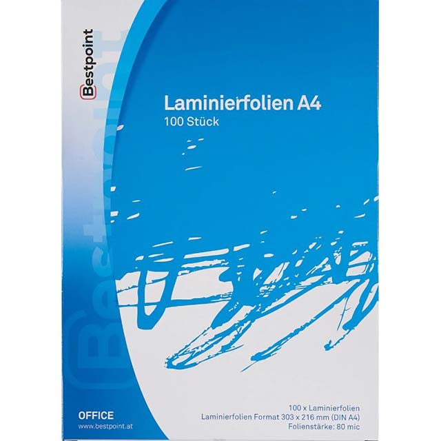 BESTPOINT Laminierfolien A4 Laminating Film 80 Mic – 100 Sheets Premium Document &amp; Photo Protection Film