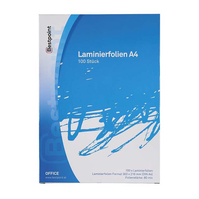 BESTPOINT Laminierfolien A4 Laminating Film 80 Mic – 100 Sheets Premium Document &amp; Photo Protection Film
