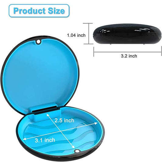 BVN Dental Braces Case – Black Dental Bite Holder &amp; Orthodontic Box for Dental Prosthesis, Mouthguard Storage