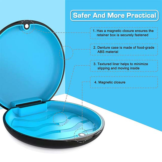 BVN Dental Braces Case – Black Dental Bite Holder &amp; Orthodontic Box for Dental Prosthesis, Mouthguard Storage