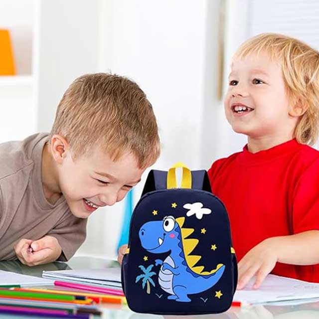 Babioms Dinosaur Backpack for Kids – Cute Blue Kindergarten School Bag for Boys & Girls | Lightweight Children's Backpack for Preschool & Nursery