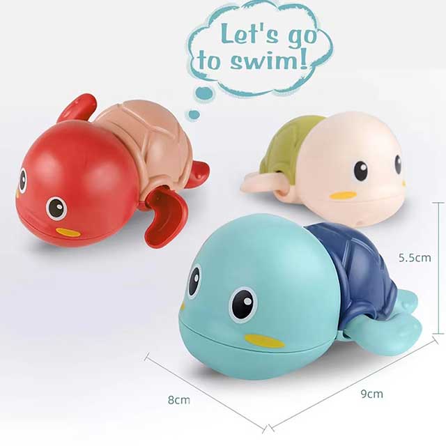 Baby Bath Toys – Cute Clockwork Swimming Turtle & Whale Water Toys for Kids’ Bath, Pool & Beach Play