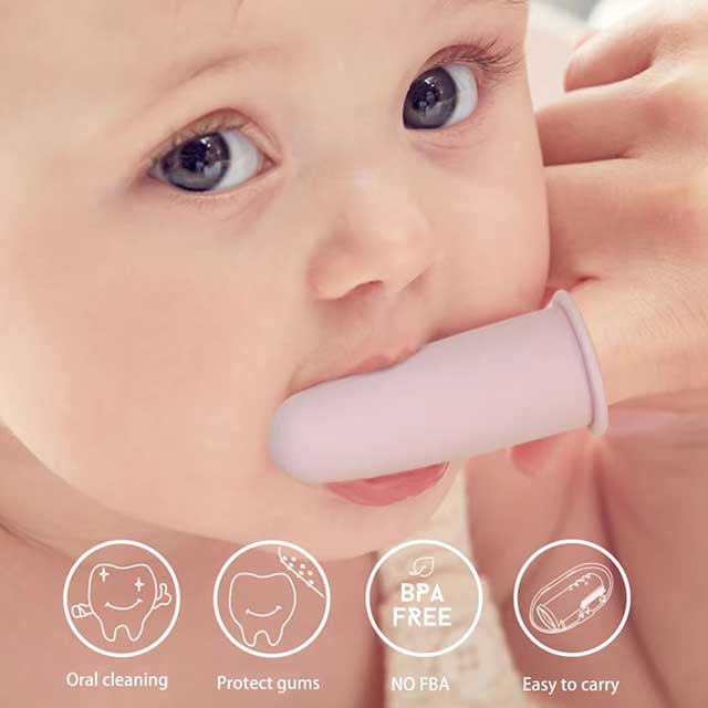 Baby Finger Toothbrush – Soft Silicone Infant Oral Cleaning Brush for Newborns & Toddlers | Portable Dental Care Tool for Babies
