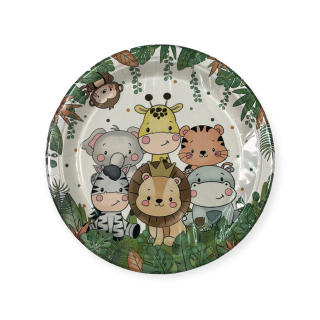Baby Jungle Animal Party Supplies – Ultimate Kids’ Celebration Kit with Jungle-Themed Napkins, Plates, Cutlery &amp; Decorations