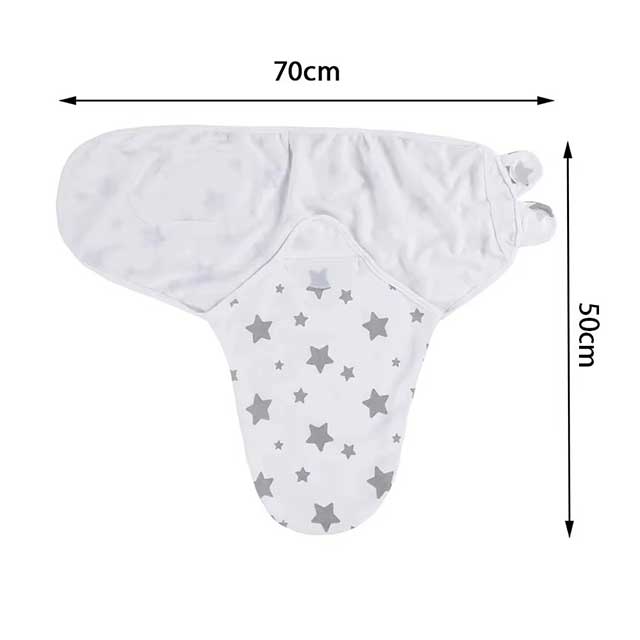 Baby Swaddle Blanket & Hat Set – Cartoon Print Cotton Wrap for Newborns 0–6 Months | Adjustable Infant Blanket for All Seasons