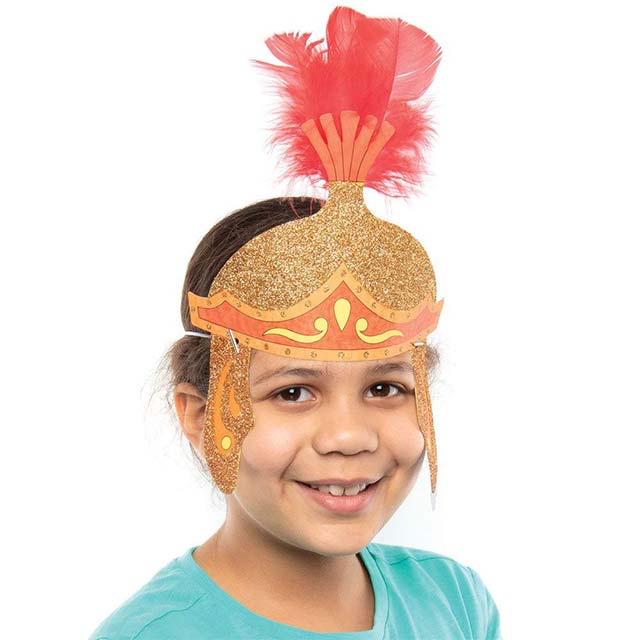 Baker Ross AT736 Roman Centurion Colour-In Helmets – 8-Piece Kids Art &amp; Craft Project Kit