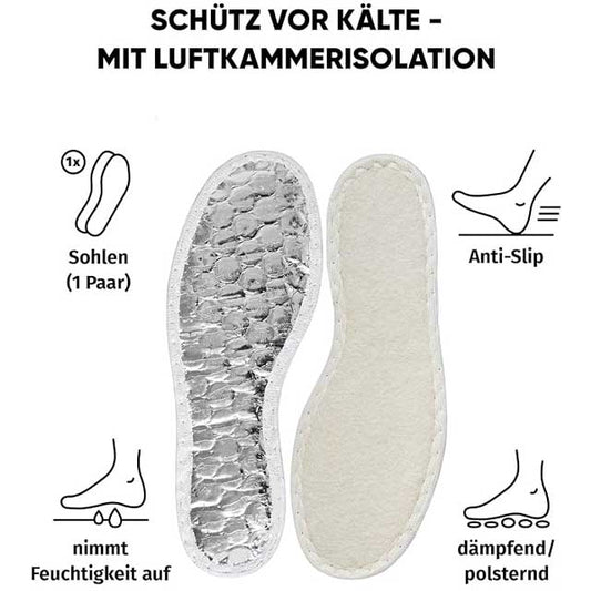 Bama Warm Alutherm Airtech Kids Shoe Insoles – Double Aluminum Shielded, Padded Thermal Inserts for Children’s Cold-Weather Comfort