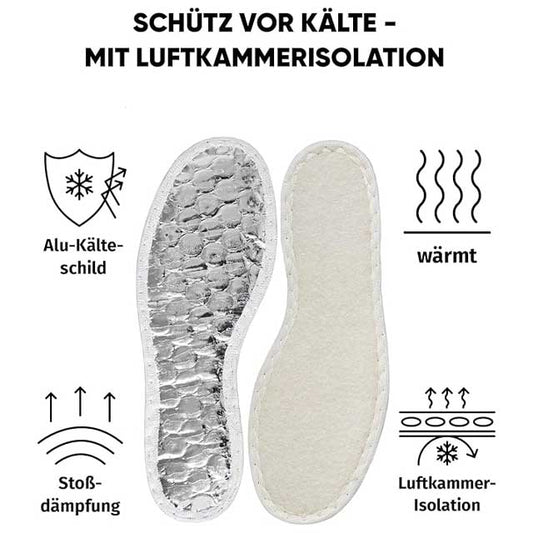 Bama Warm Alutherm Airtech Kids Shoe Insoles – Double Aluminum Shielded, Padded Thermal Inserts for Children’s Cold-Weather Comfort