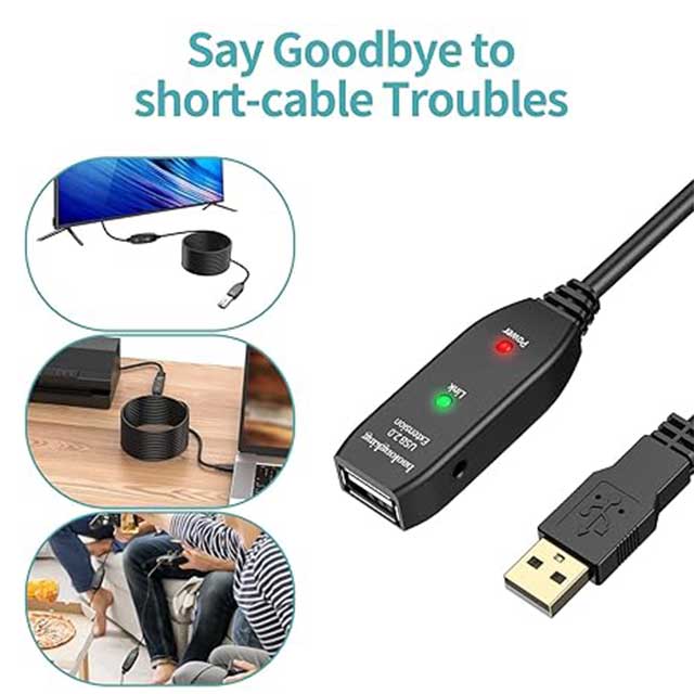 Baolongking Extra Long USB 2.0 Extension Cable