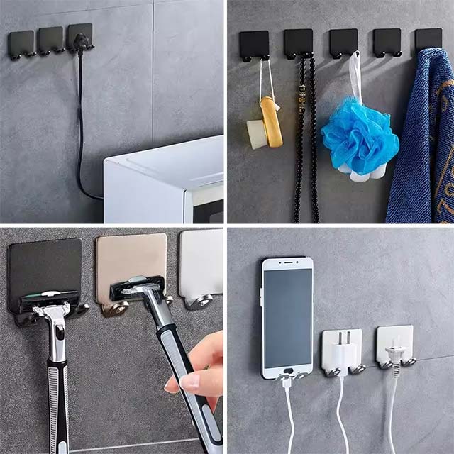 Bathroom Aluminum Razor Holder &amp; Shaver Shelf – Punch-Free Wall-Mounted Storage Hook for Men’s Shaving Accessories Organization