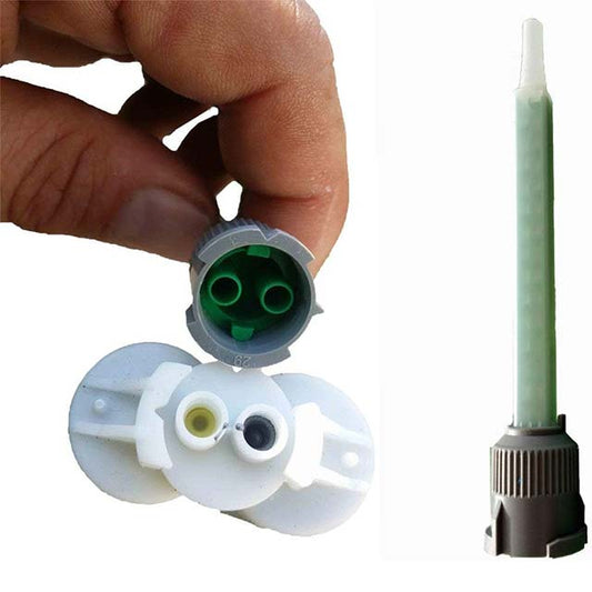 Ber-Fix® 5-Piece Mixer Tips (1:1 Static Blender) – 2-Piece Glue Applicator for 25g/50g Cartridges + Mini Catalog