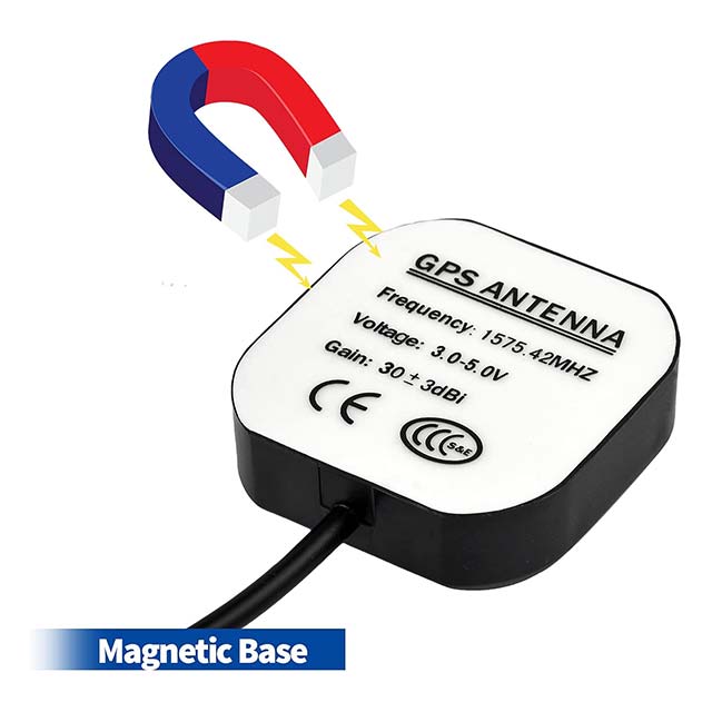 Bingfu Vehicle Waterproof Active GPS Navigation Antenna with SMA Male Connector for Car Stereo Head Unit GPS Navigation System Module- Truck Marine Boat GPS Tracker Locator Real Time Tracking