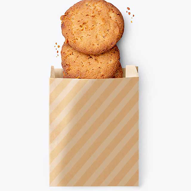 Biodegradable Kraft Paper Cookie Bags – 1pc Dentiform Edge Treat &amp; Bakery Pouches for Pastries, Candy, Desserts &amp; Snack Favors