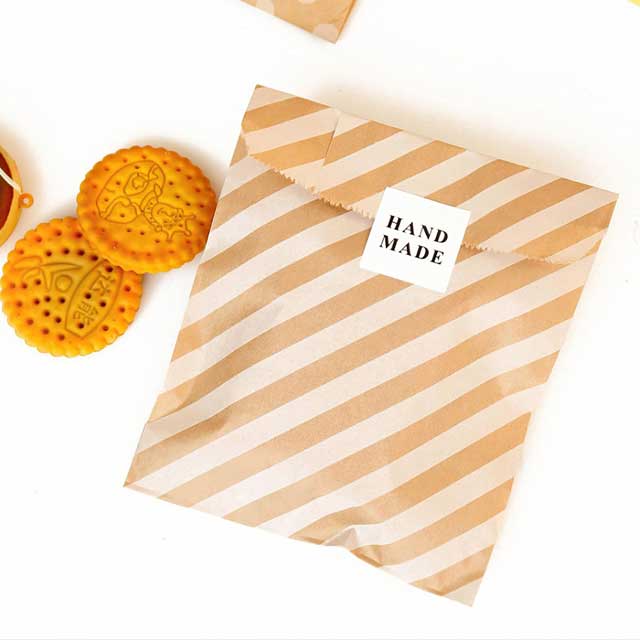 Biodegradable Kraft Paper Cookie Bags – 1pc Dentiform Edge Treat &amp; Bakery Pouches for Pastries, Candy, Desserts &amp; Snack Favors