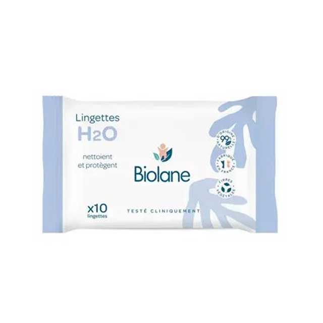 Biolane 10 Thick Wipes Case H2O – Ultra-Soft, Moisturizing &amp; Eco-Friendly Cleansing Wipes for Sensitive Skin