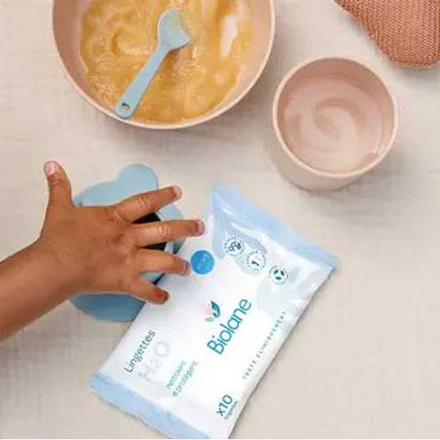 Biolane 10 Thick Wipes Case H2O – Ultra-Soft, Moisturizing &amp; Eco-Friendly Cleansing Wipes for Sensitive Skin