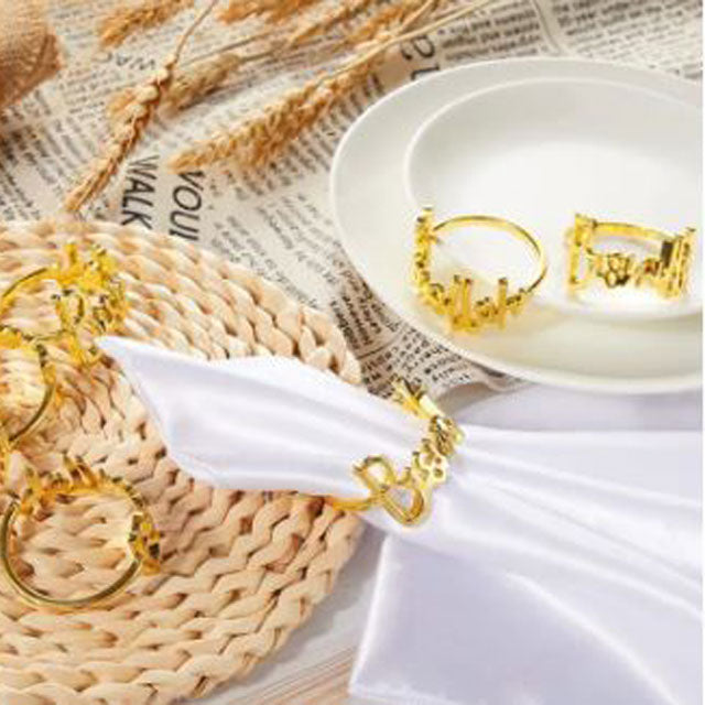 Bismillah Metal Napkin Rings – Elegant Lettered Napkin Ring Set for Ramadan &amp; Eid Dining Decor