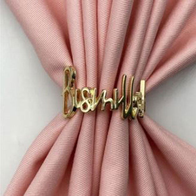 Bismillah Metal Napkin Rings – Elegant Lettered Napkin Ring Set for Ramadan &amp; Eid Dining Decor