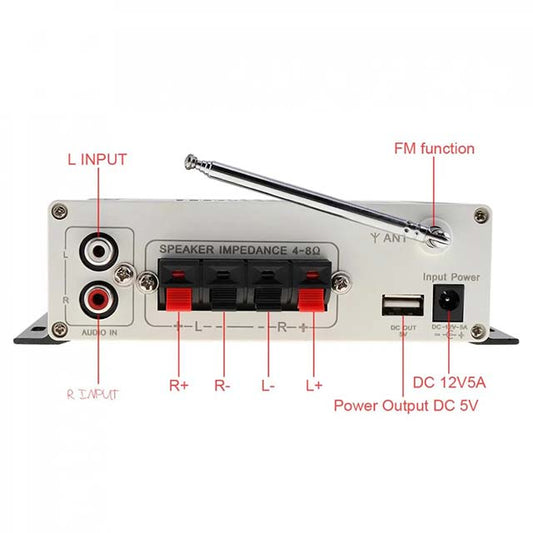 Black Remote Control, Wireless Bluetooth, Hi-Fi, Class-AB Stereo, Super Bass Audio, Power Amplifier