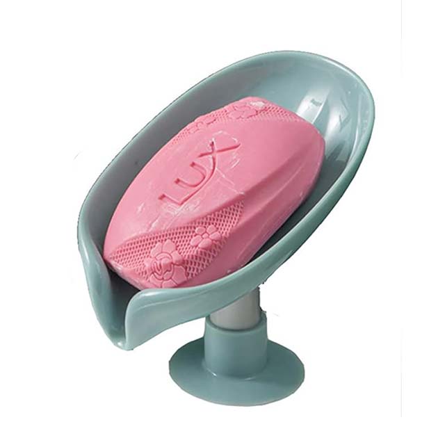 Soap Dish with Drain – Punch-Free Self-Draining Plastic Soap Holder Tray for Bathroom, Kitchen Sink, or Bathtub – Bar Soap & Sponge Saver