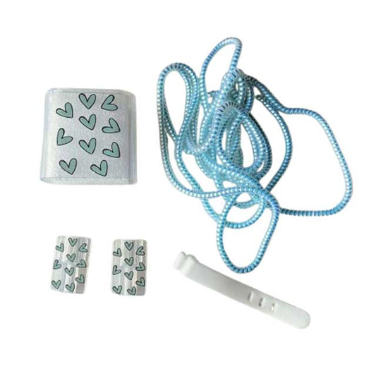 Blue Spiral Cable Protector Wrap for iPhone 20W Fast Charger – 1 Set Original Winder Cable Cord Protector