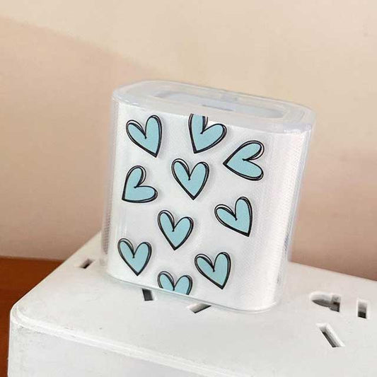 Blue Spiral Cable Protector Wrap for iPhone 20W Fast Charger – 1 Set Original Winder Cable Cord Protector