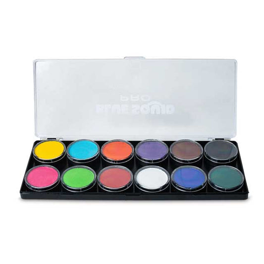 Blue Squid Professional Face Paint – 12 Colour Classic Art Palette (12 x 10g) for Stage &amp; Body Makeup