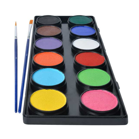 Blue Squid Professional Face Paint – 12 Colour Classic Art Palette (12 x 10g) for Stage &amp; Body Makeup