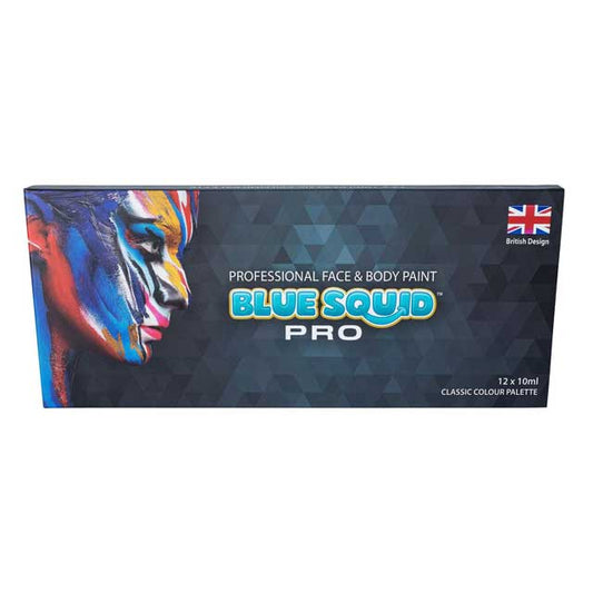Blue Squid Professional Face Paint – 12 Colour Classic Art Palette (12 x 10g) for Stage &amp; Body Makeup