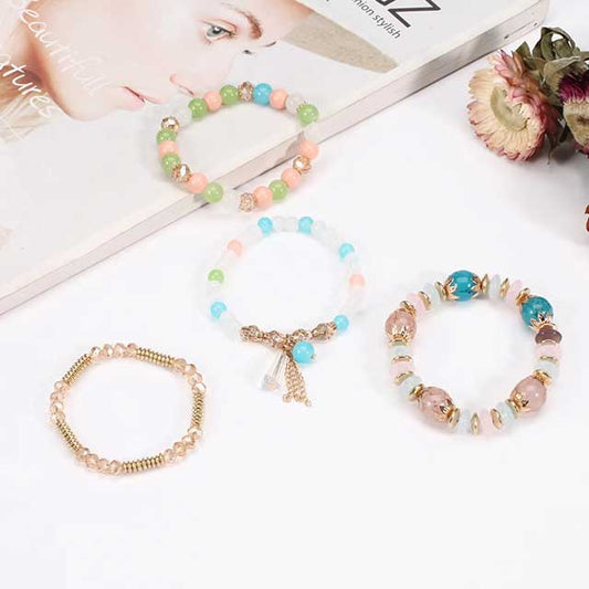 Bohemian Stackable Beaded Bracelets for Women – Multilayer Charm Bangles with Pendants | Stretch Wrist Jewelry