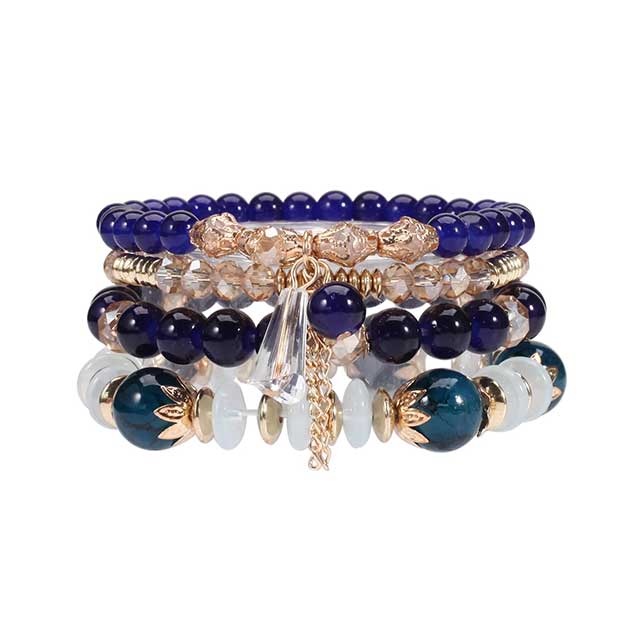 Bohemian Stackable Beaded Bracelets for Women – Multilayer Charm Bangles with Pendants | Stretch Wrist Jewelry