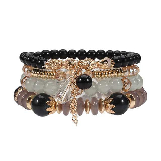 Bohemian Stackable Beaded Bracelets for Women – Multilayer Charm Bangles with Pendants | Stretch Wrist Jewelry