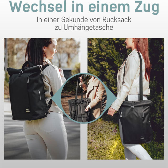 Borgen Bicycle Lifestyle Bag – 28L Versatile Pannier with Removable Laptop Compartment, Convertible Rack &amp; Shoulder Carry for Everyday Use