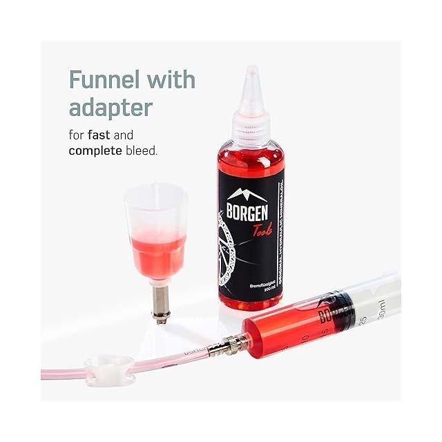 Kit de purge Borgen pour freins à disque hydrauliques Shimano | Kit complet d'entretien des freins de vélo avec instructions étape par étape