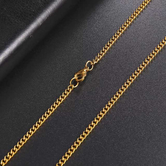 Skyrim Men’s 60cm Box Chain Necklace – Stainless Steel Punk Link Chain in Black & Gold Colors