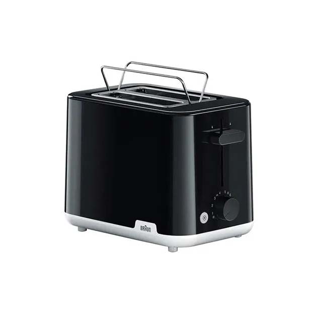 Braun Breakfast1 HT1010 Double Slot Toaster – 900W, 8 Roasting Levels &amp; Defrost Function in Durable Black Plastic