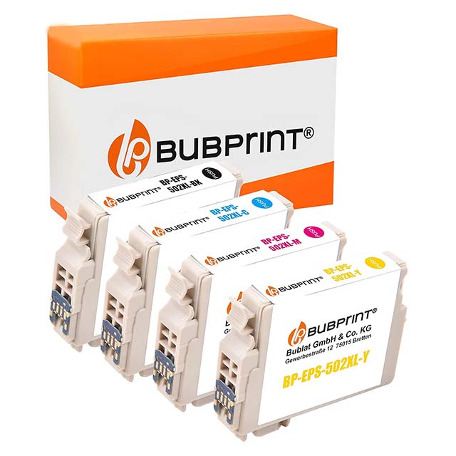 Bubprint 4 Printer Cartridges 502XL – Compatible Replacement for Epson 502 XL Expression Home (XP-5100/5105/5115) &amp; Workforce (WF-2860DWF/2865DW) Printers Multipack