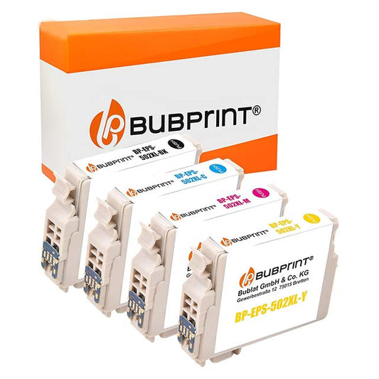 Bubprint 4 Printer Cartridges 502XL – Compatible Replacement for Epson 502 XL Expression Home (XP-5100/5105/5115) &amp; Workforce (WF-2860DWF/2865DW) Printers Multipack