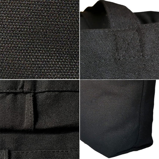 Bulk Heavy Duty Tote Bags with Reinforced Handles – Thick Blank Black Canvas for Grocery, Travel, Beach &amp; Shopping Use