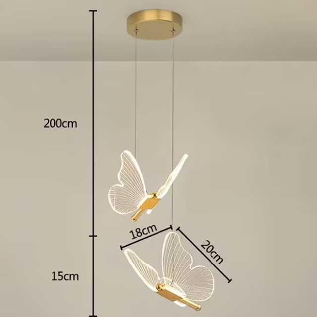 Butterfly LED Pendant Light – Nordic Hanging Ceiling Lamp for Bedroom, Living Room & Home Decor